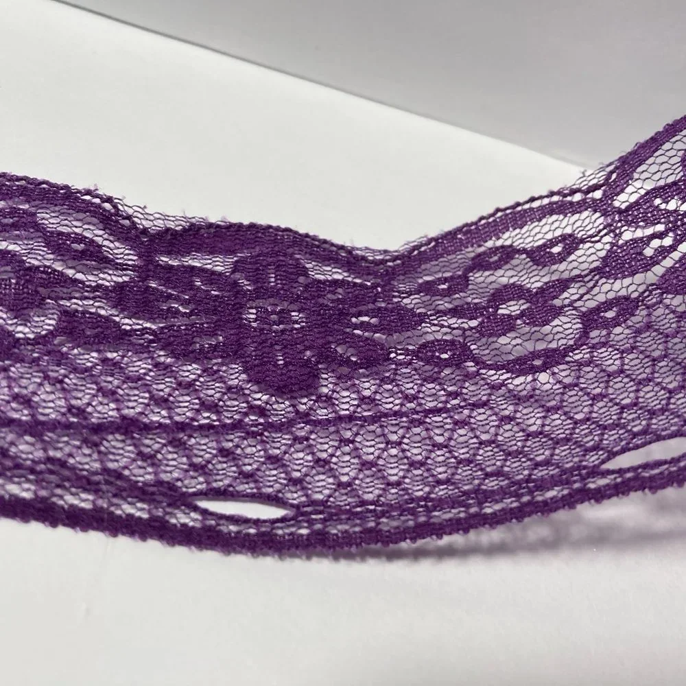 Purple Floral Lace Ribbon Crafts Trim 2